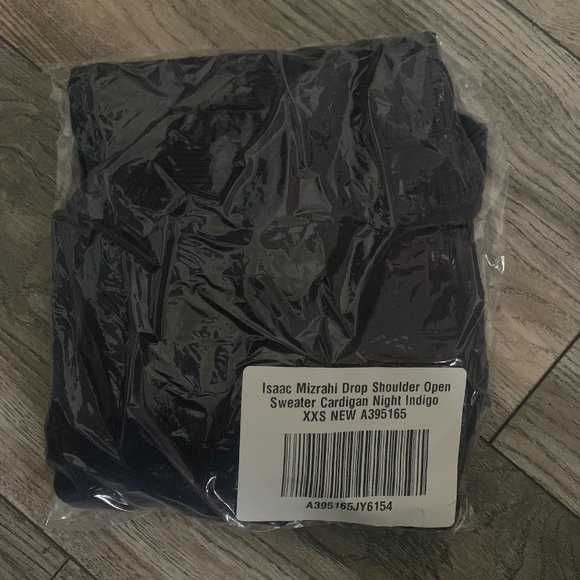 NWT ISAAC MIZRAHI DROP SHOULDER OPEN SWEATER CARDIGAN NIGHT INDIGO XXS - Picture 8 of 10